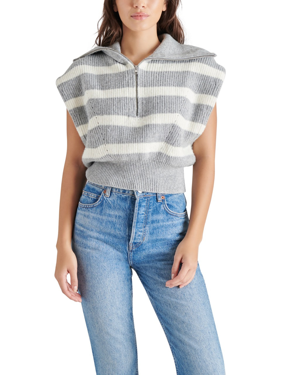 Steve Madden Marant Sweater in heather gray-front