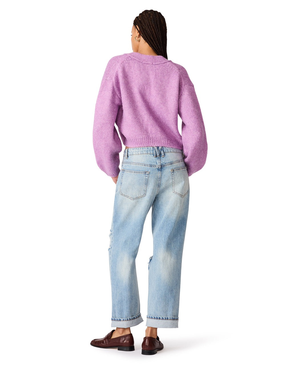 Steve Madden Mica Cropped Cardigan dusty lavender