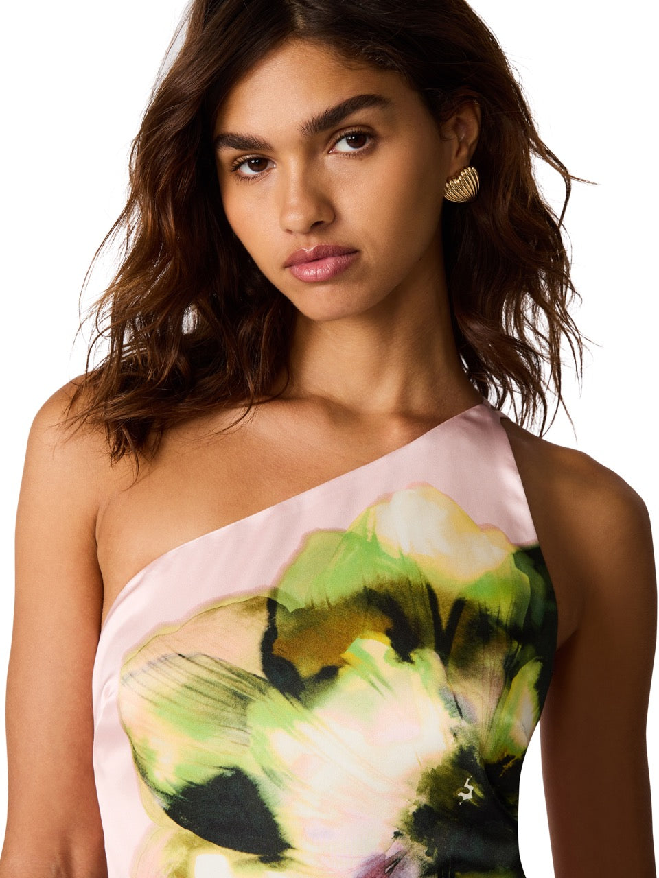 Steve Madden Mindy Floral Print High-Low Dress pink carnation 
