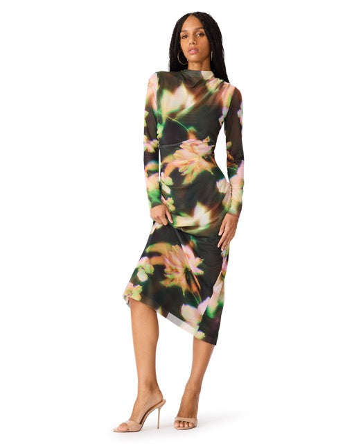 Steve Madden Mo Floral Mesh Midi Dress glow floral 