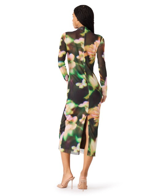 Steve Madden Mo Floral Mesh Midi Dress glow floral 