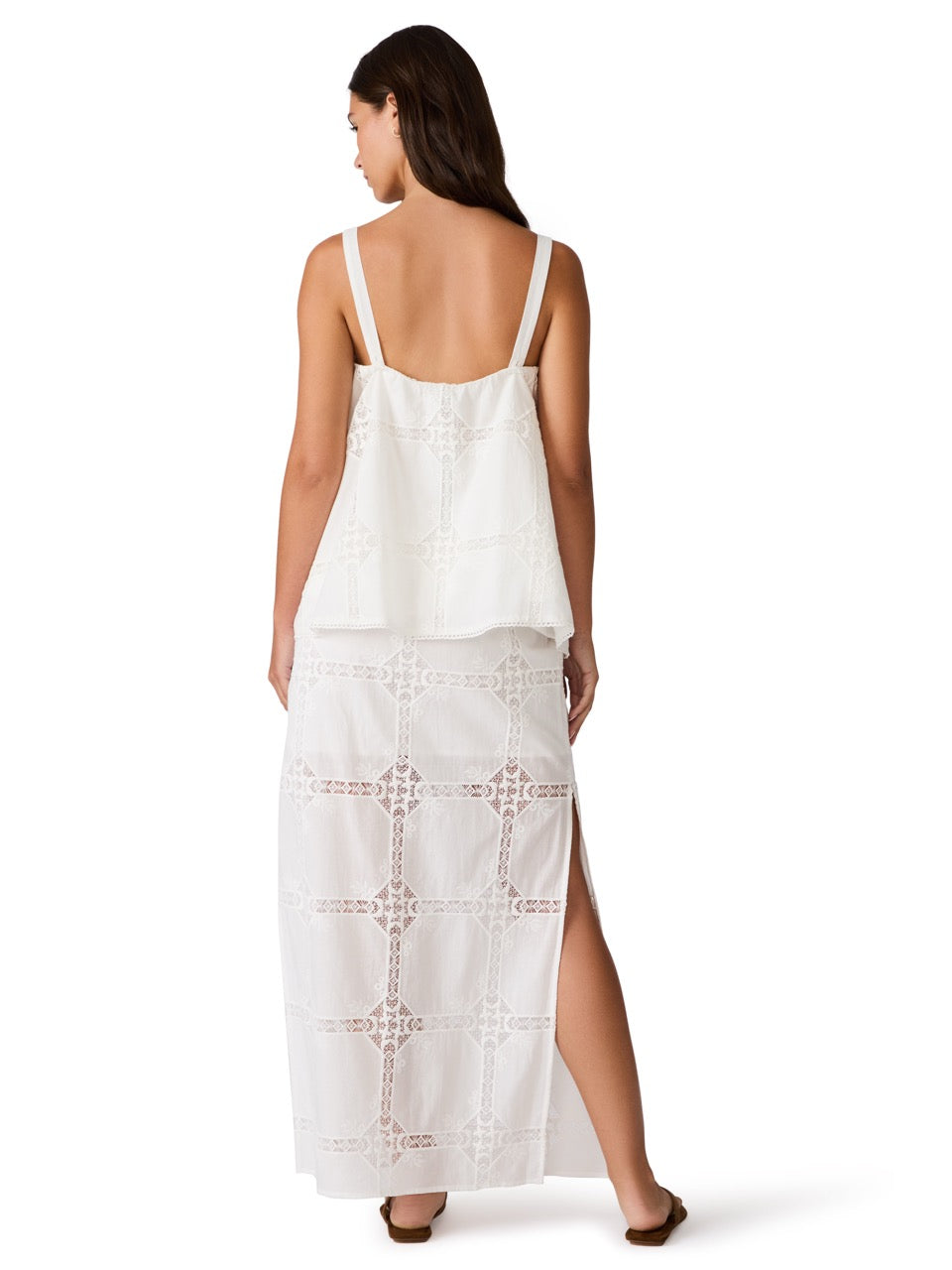 Steve Madden Monique Eyelet Maxi Skirt antique 