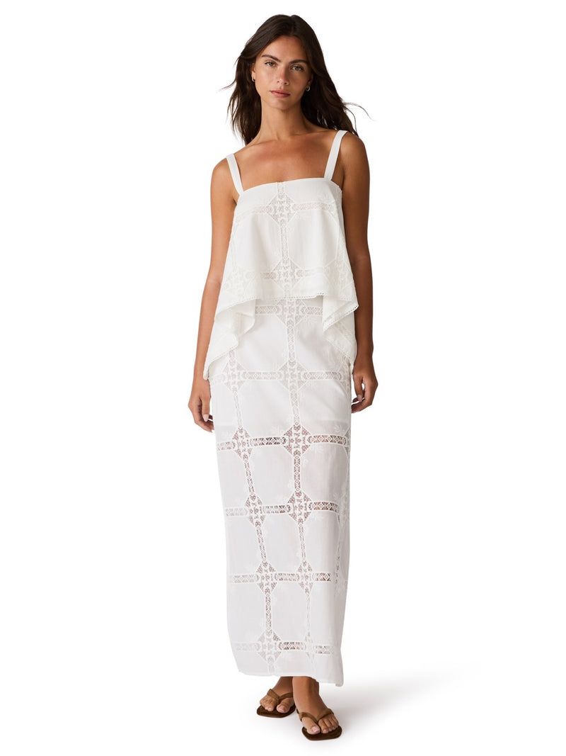 Steve Madden Monique Eyelet Maxi Skirt antique 