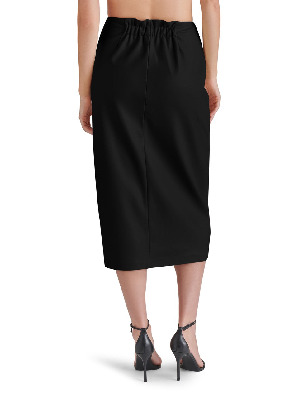 Steve Madden Navia Wrap Midi Skirt in black-back