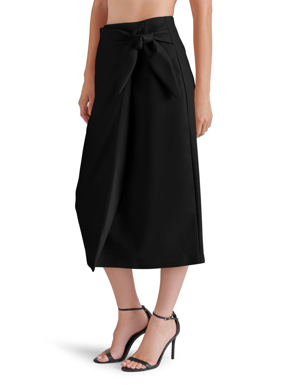 Steve Madden Navia Wrap Midi Skirt in black-side