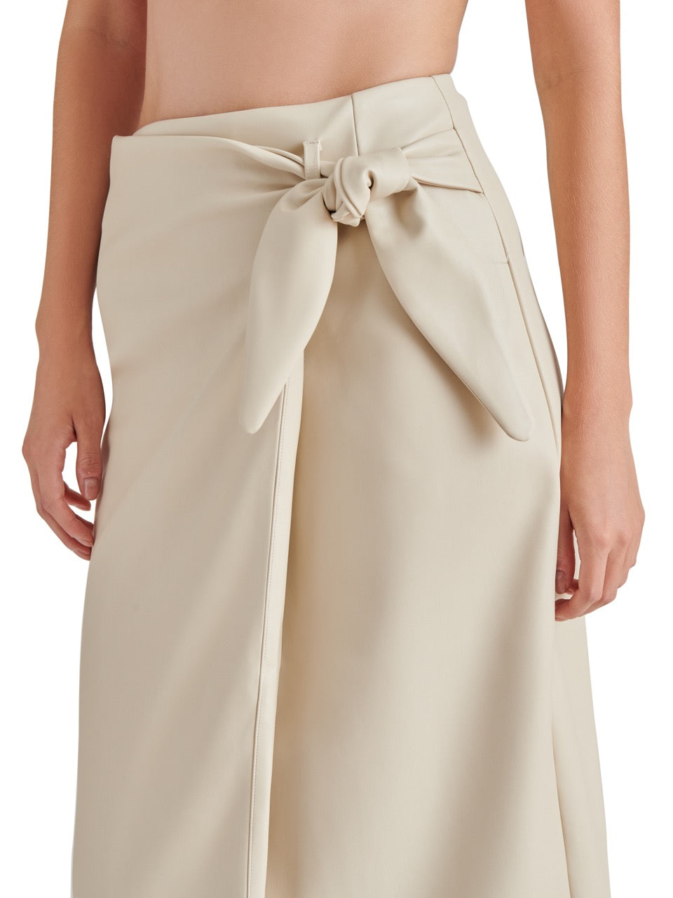 Steve Madden Navia Wrap Midi Skirt in bone-front detail