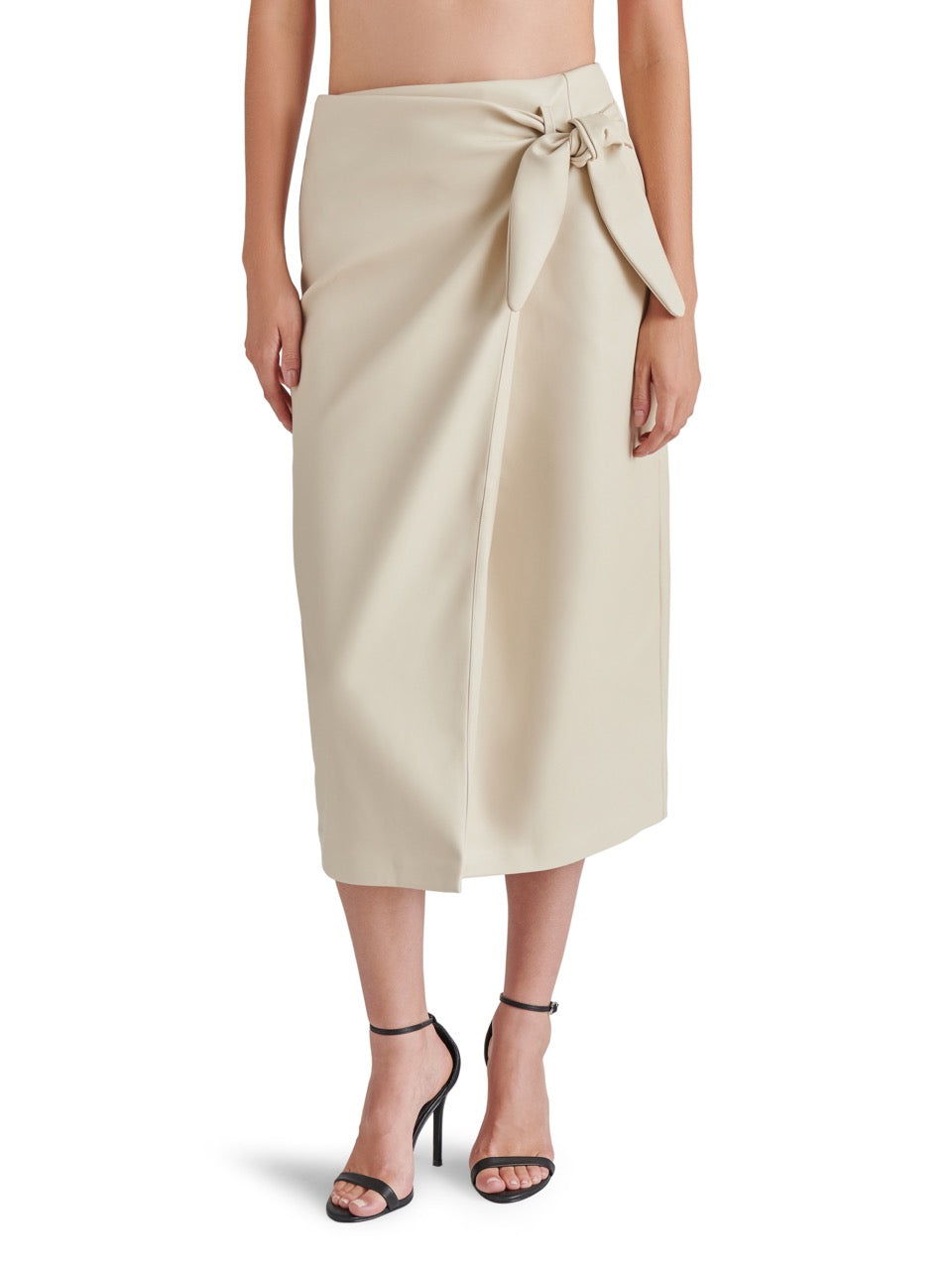 Steve Madden Navia Wrap Midi Skirt in bone-front