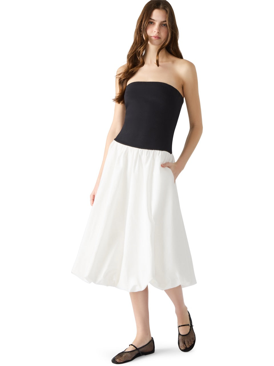 Steve Madden Oliver Strapless Bubble Dress in antique
