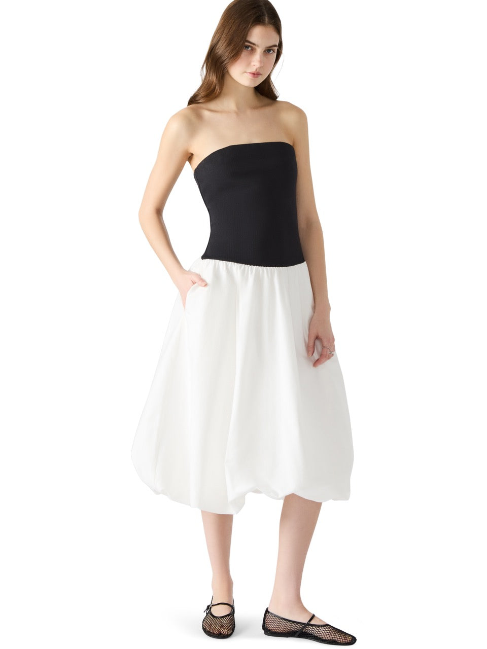 Steve Madden Oliver Strapless Bubble Dress in antique