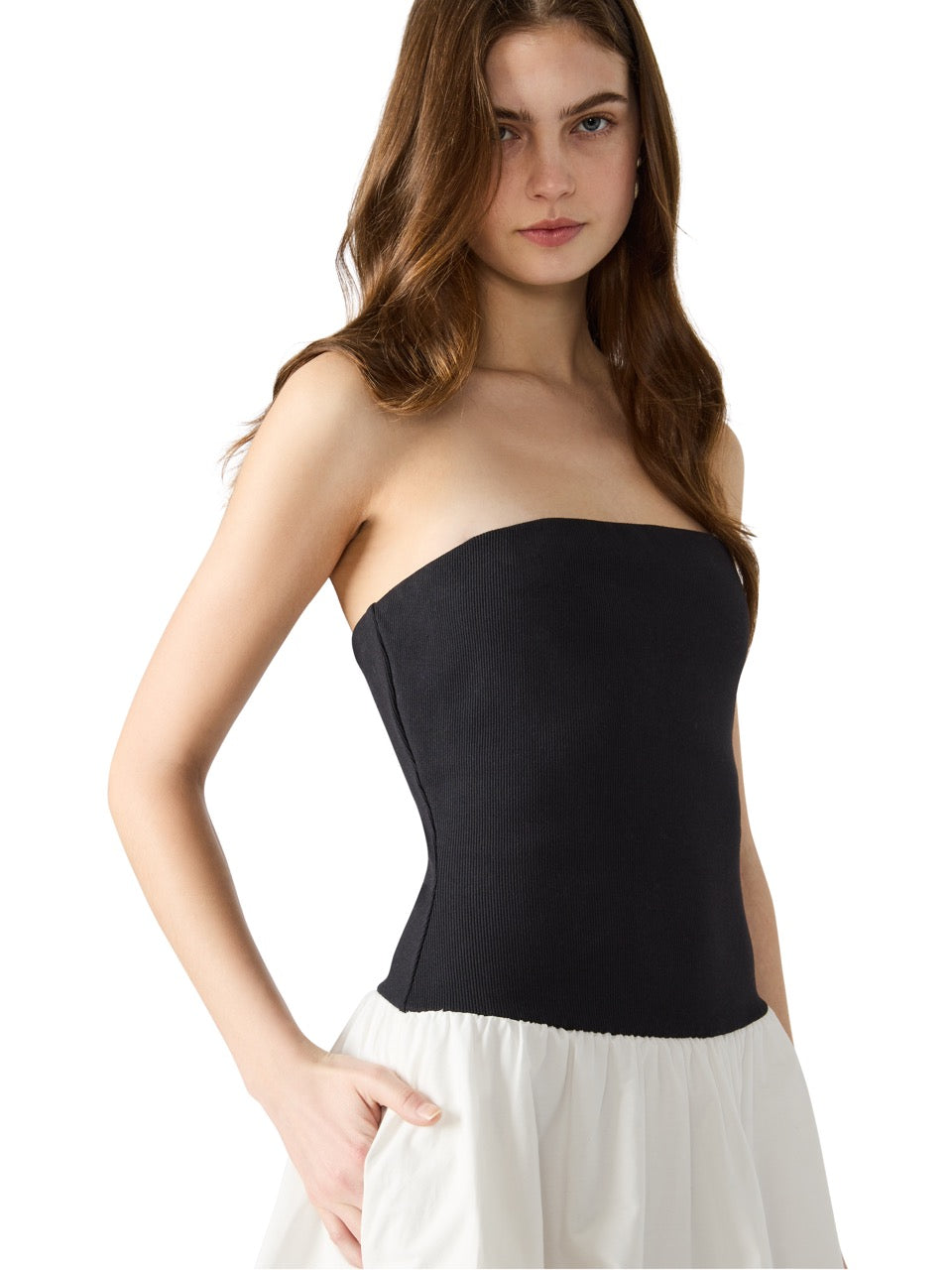 Steve Madden Oliver Strapless Bubble Dress in antique