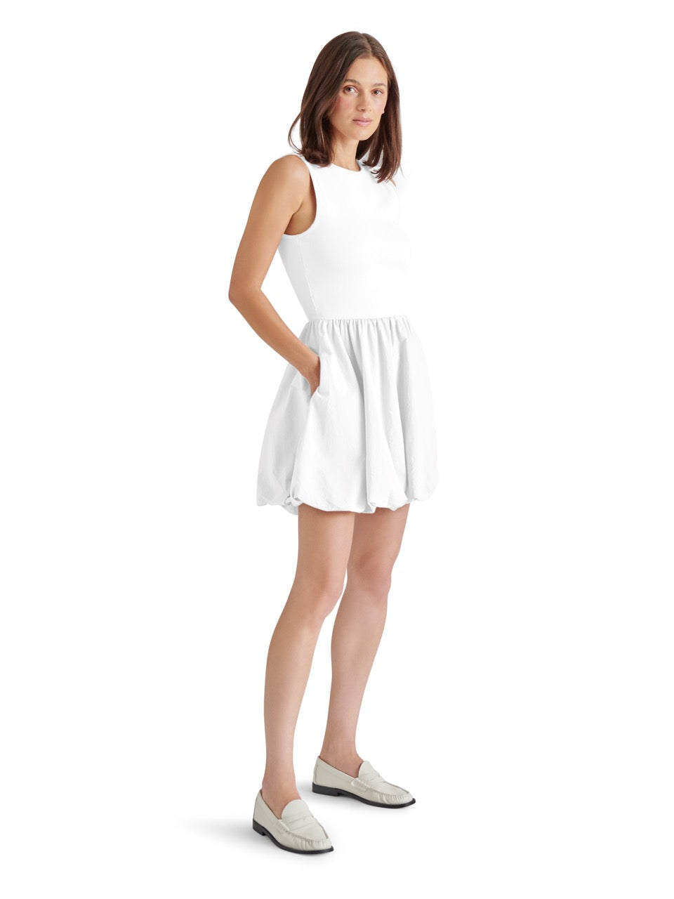 Steve Madden Palermo Bubble Mini Dress in white