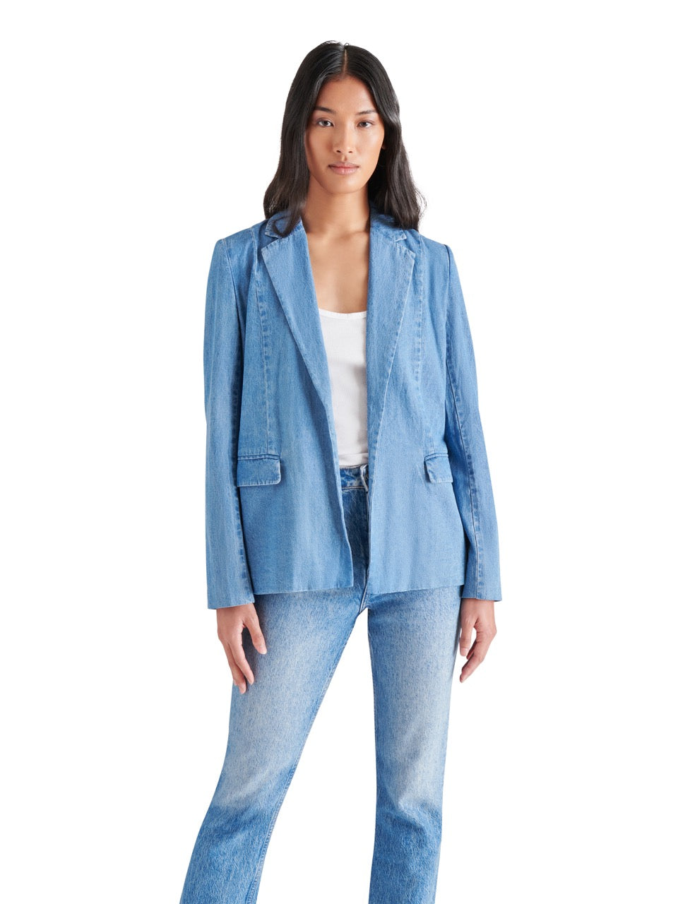 Steve Madden Payton Blazer in chambray blue