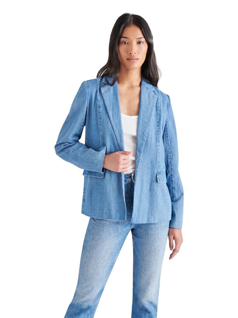 Steve Madden Payton Blazer in chambray blue