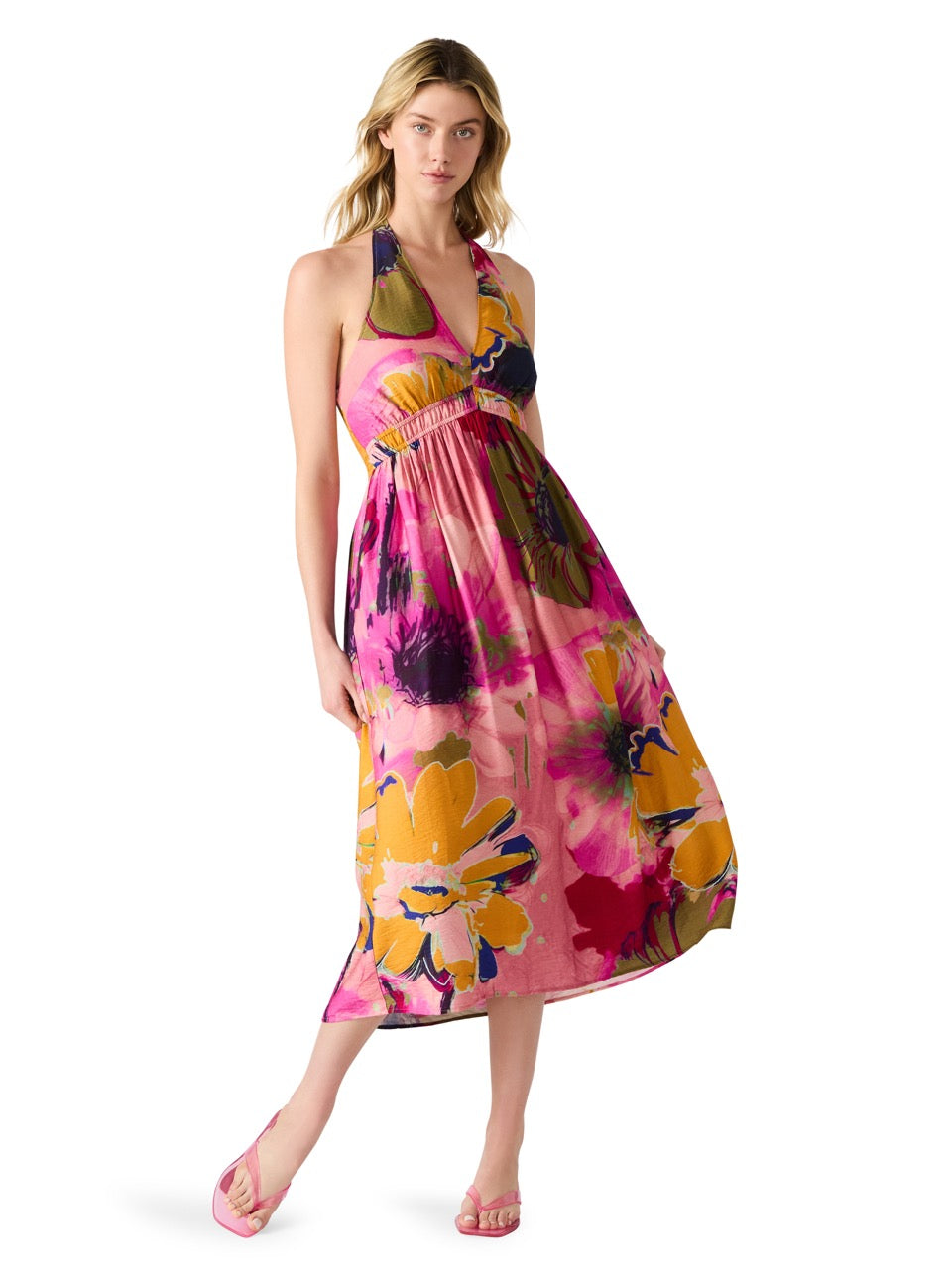 Steve Madden Piper Print Halter Midi Dress