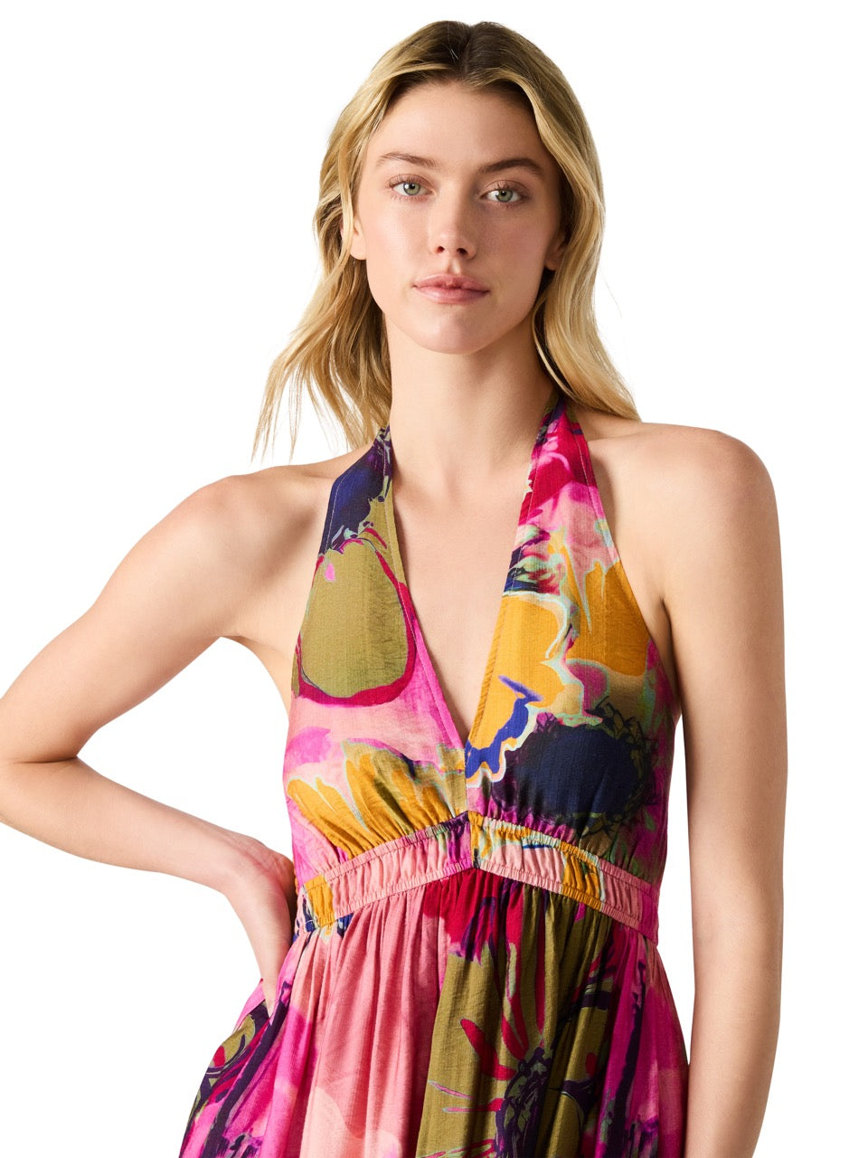 Steve Madden Piper Print Halter Midi Dress