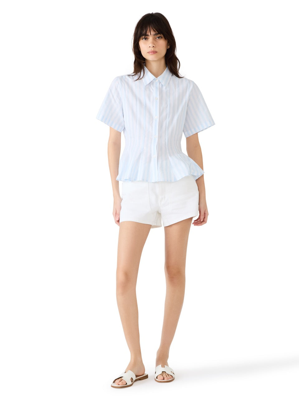 Steve Madden Porter Stripe Peplum Top multi stripe 