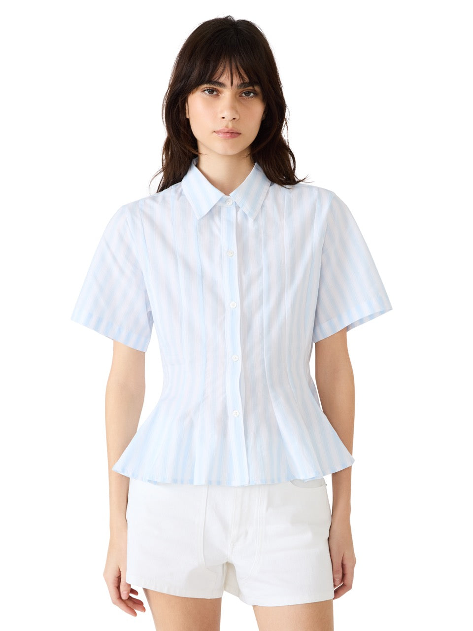 Steve Madden Porter Stripe Peplum Top multi stripe 