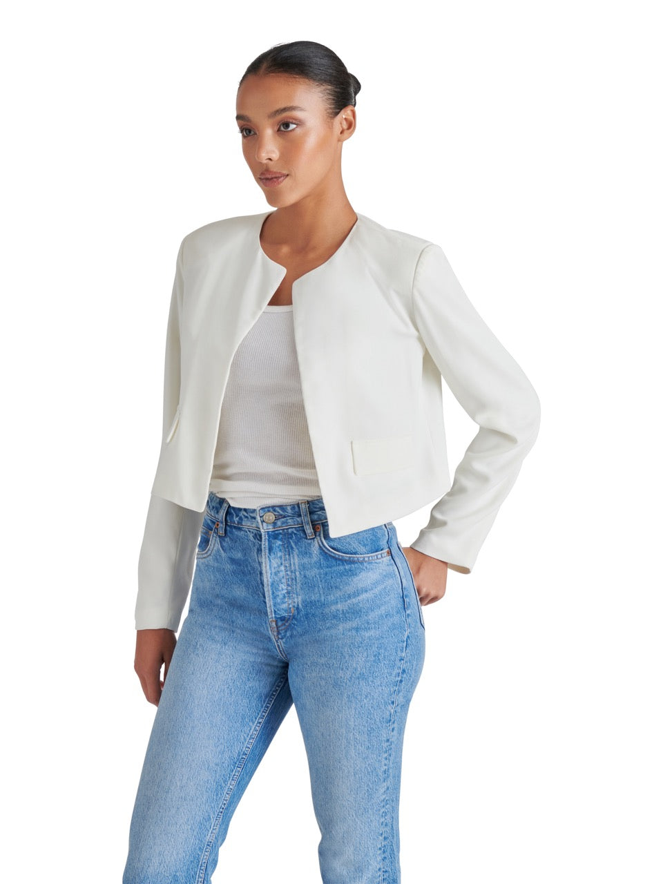 Steve Madden Serenea Open Front Blazer in antique-side