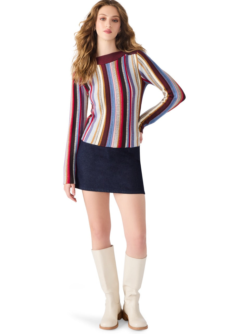 Steve Madden Serra Striped Sweater in multi 