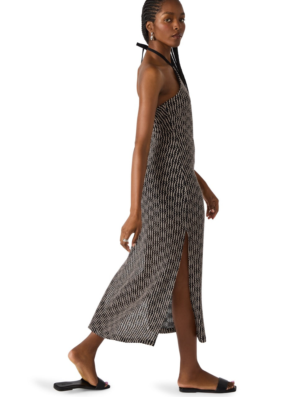 Steve Madden Tatum Halter Midi Dress in black 
