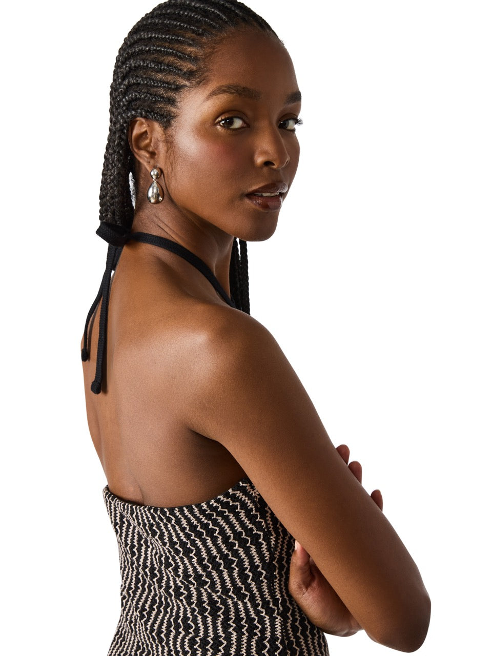 Steve Madden Tatum Halter Midi Dress in black 