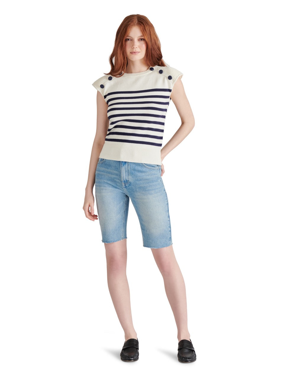 Steve Madden Tomas Stripe Sweater in ivory