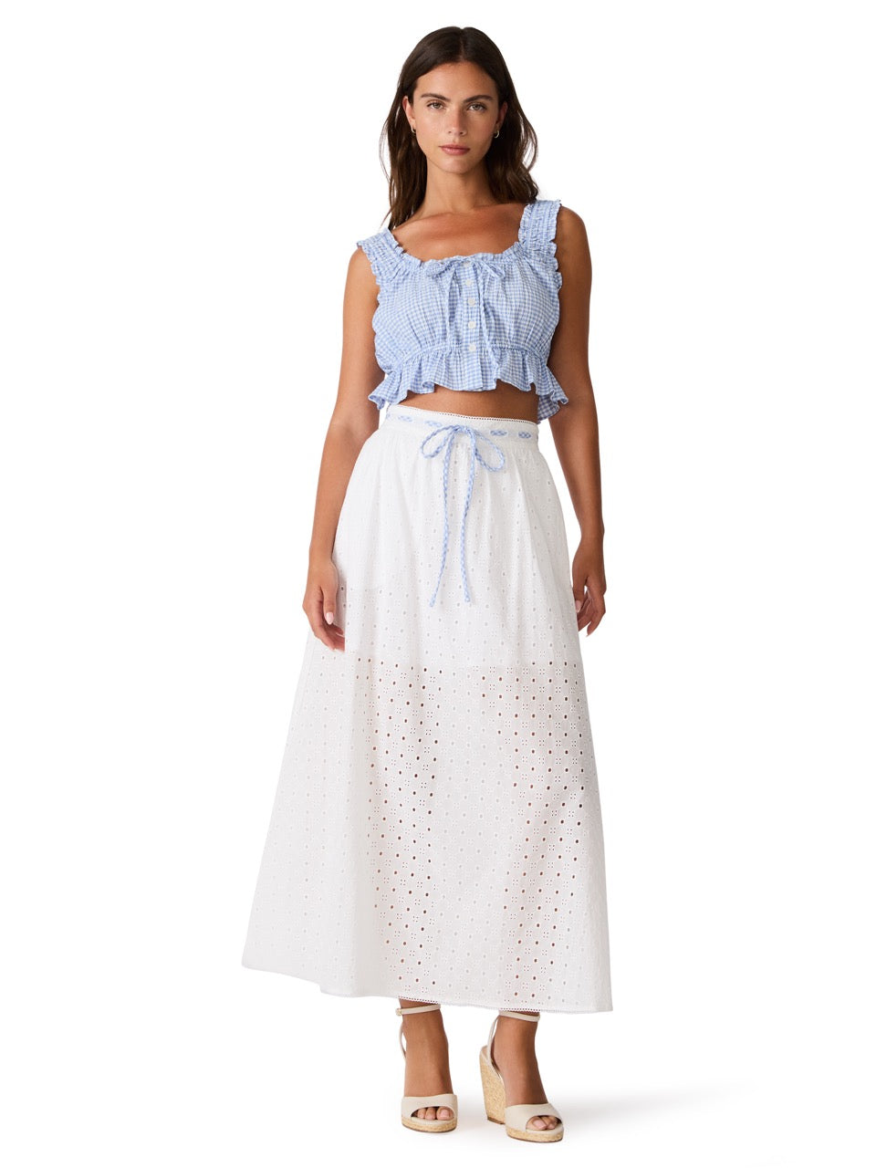 Steve Madden Zana Eyelet Maxi Skirt antique 