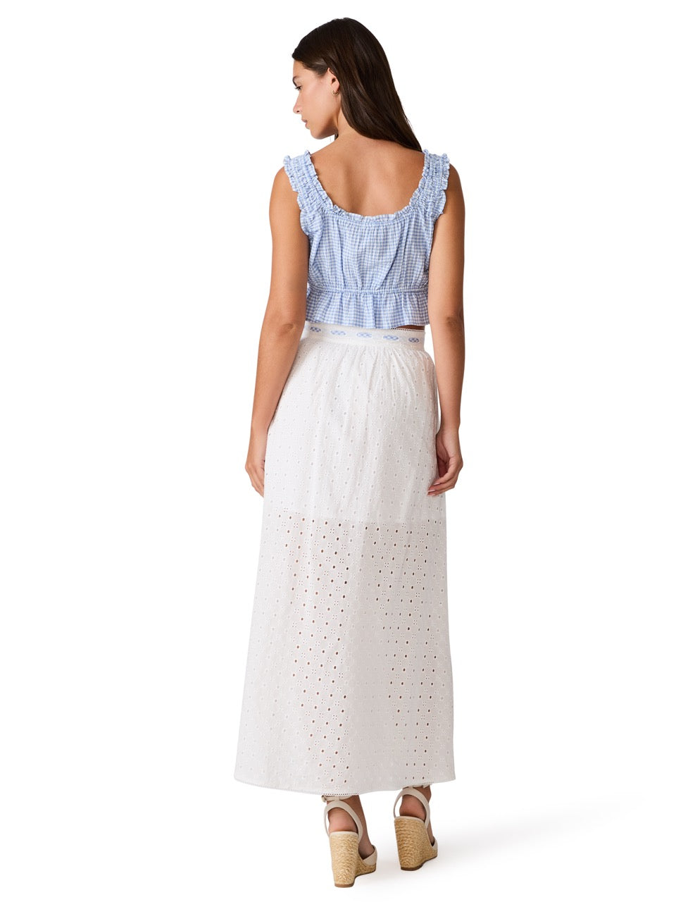 Steve Madden Zana Eyelet Maxi Skirt antique 