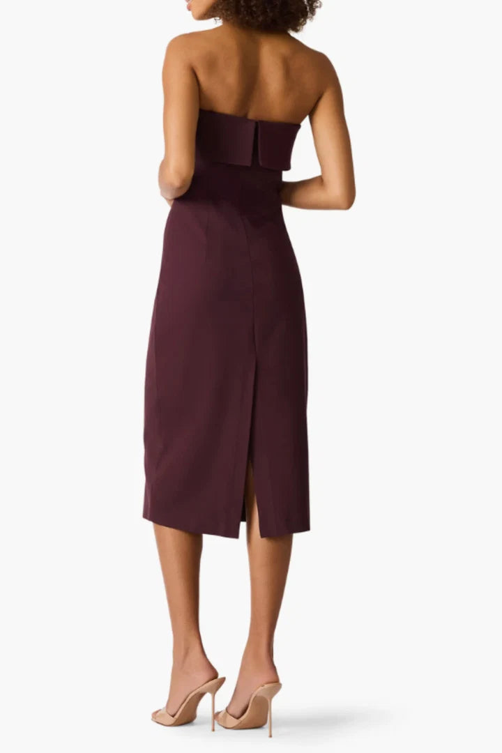 Steve Madden Roslynn Strapless Midi Dress chocolate 