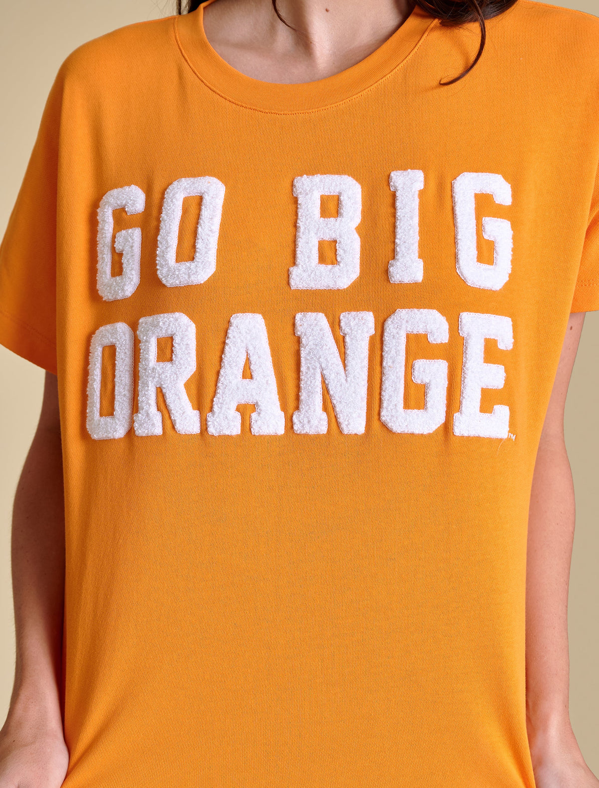 stewart simmons GBO Boxy Chenille Shirt in orange white