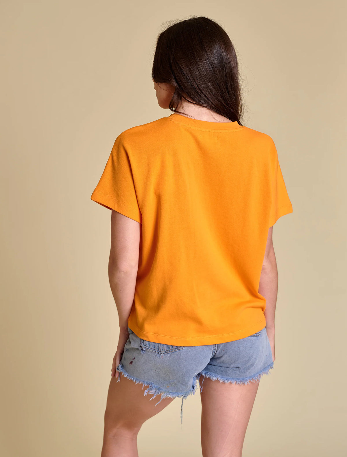 stewart simmons GBO Boxy Chenille Shirt in orange white