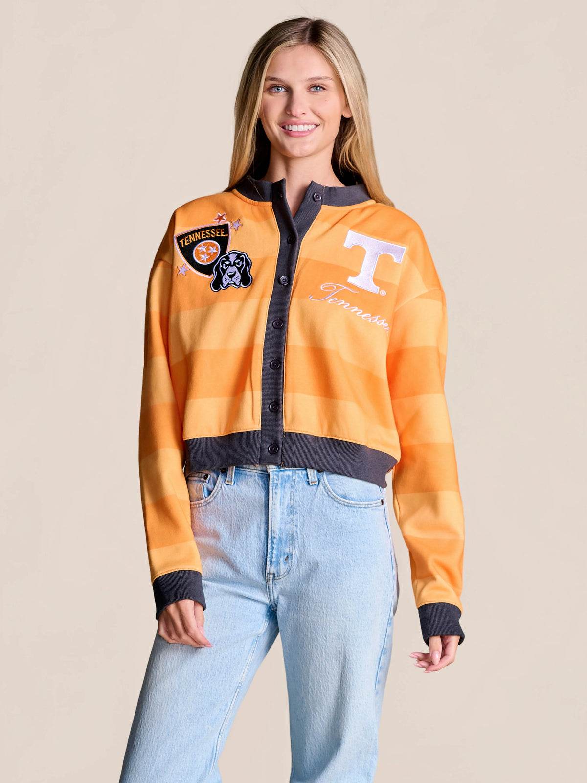 stuart simmons Tennessee Playbook Patch Cardigan orange