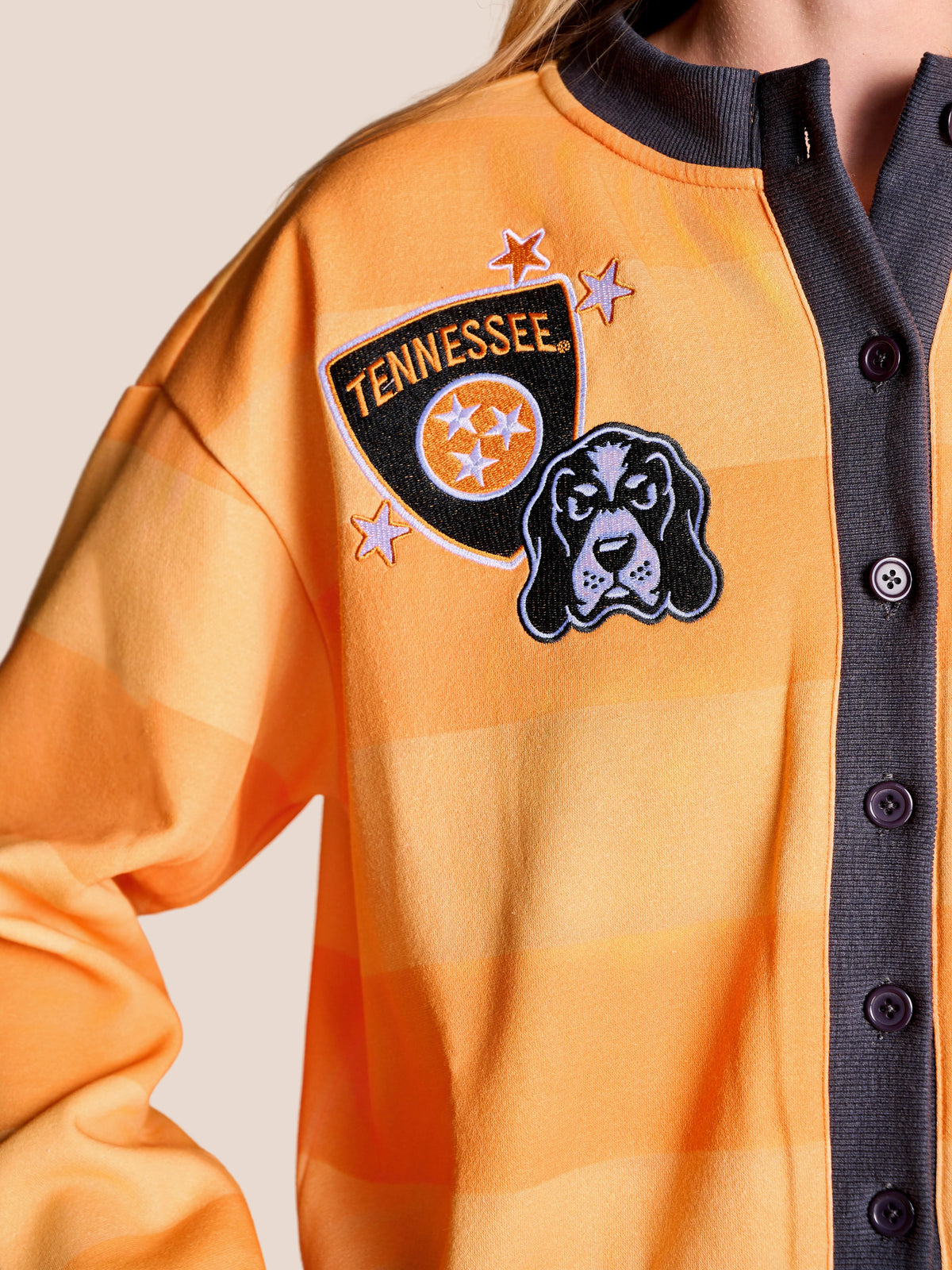 stuart simmons Tennessee Playbook Patch Cardigan orange