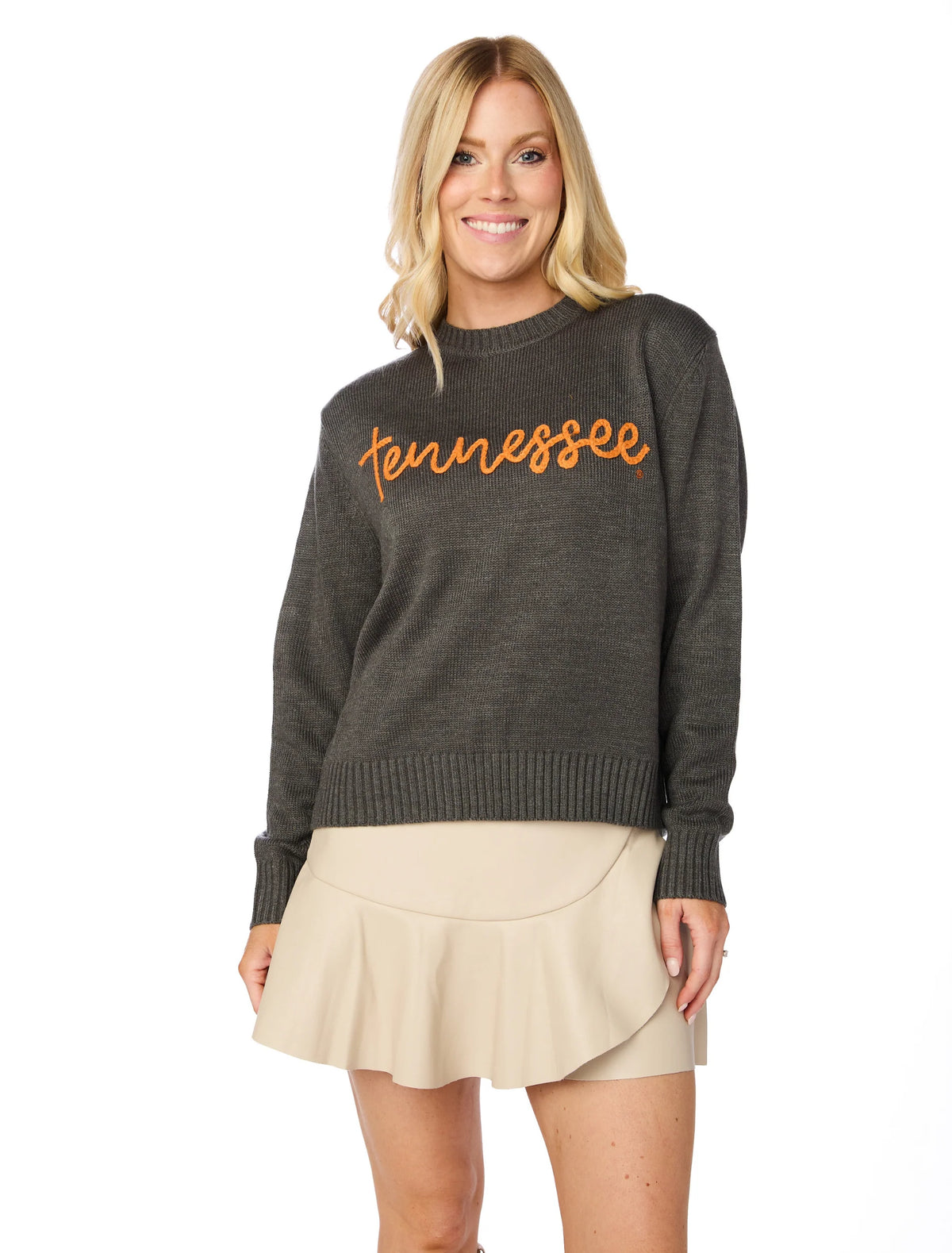 stewart simmons TN Embroidered Sweater in charcoal-front