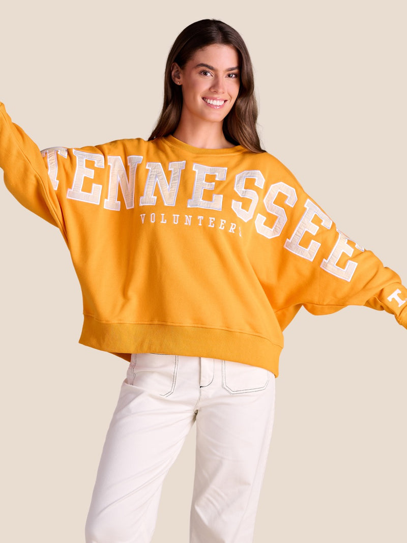 stewart simmons Tennessee Heritage Plaid Crewneck orange 