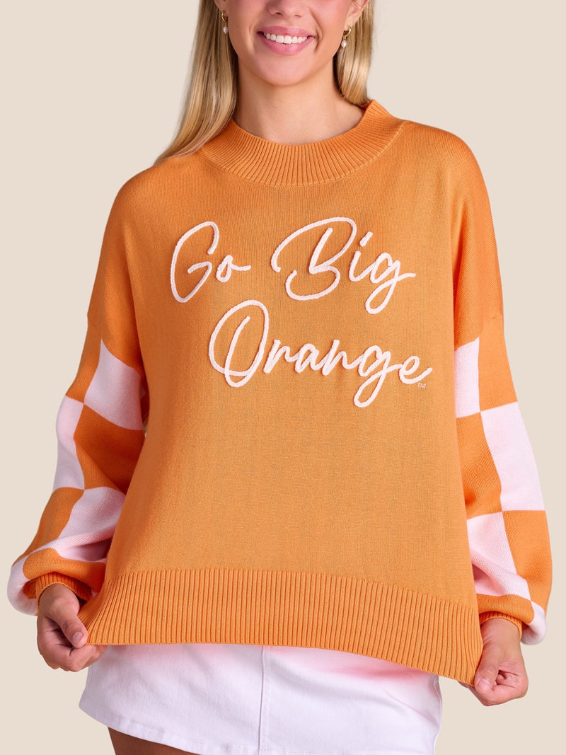 stewart simmons Tennessee Merit Mockneck Sweater orange 