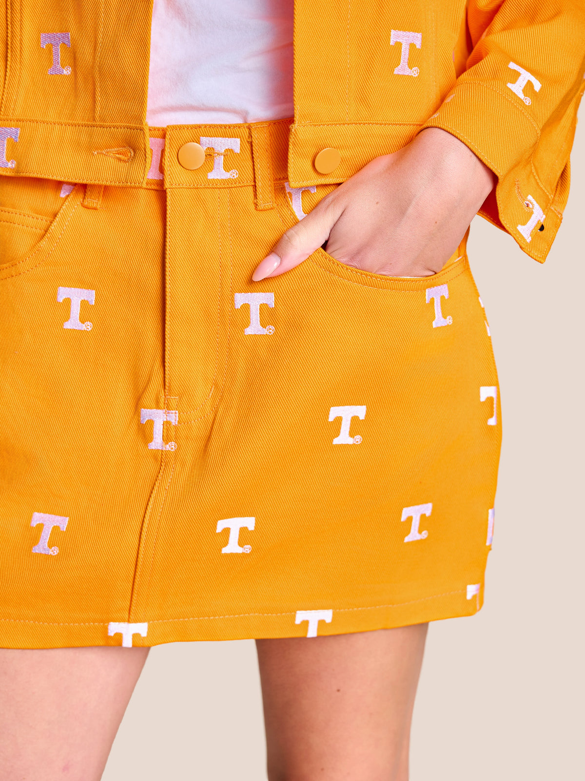 stuart simmons Tennessee Tailgate Twill Mini Skirt orange