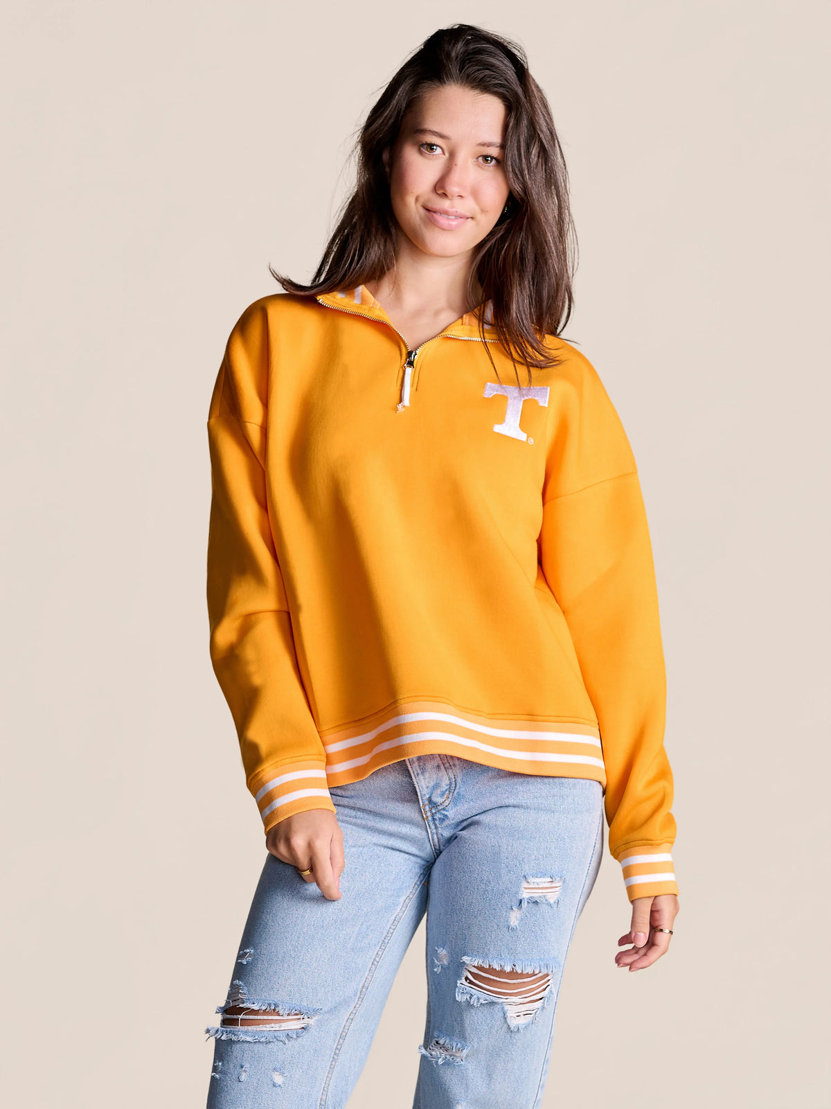 stuart simmons Tennessee Campus Quarterzip Pullover orange
