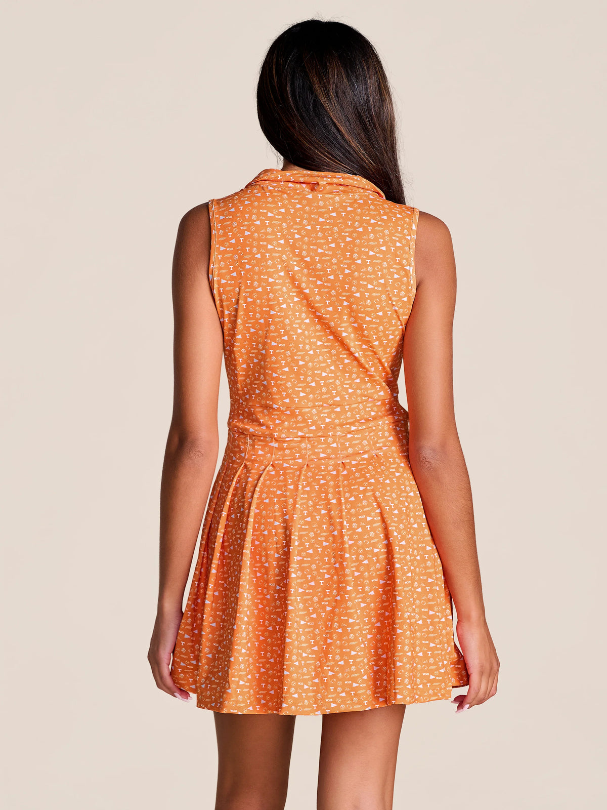 stuart simmons Tennessee The League Pleated Tennis Dress orange