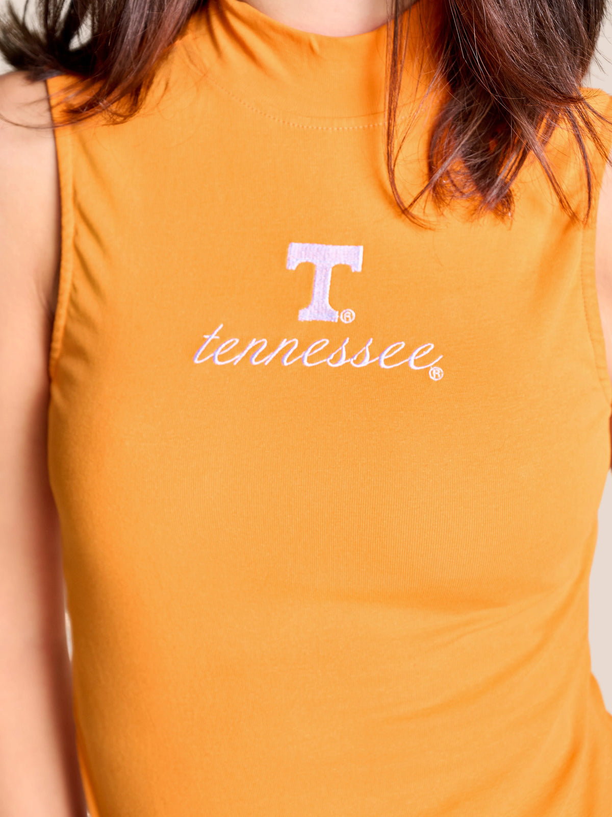 stuart simmons Tennessee Lineup Mockneck Tank orange