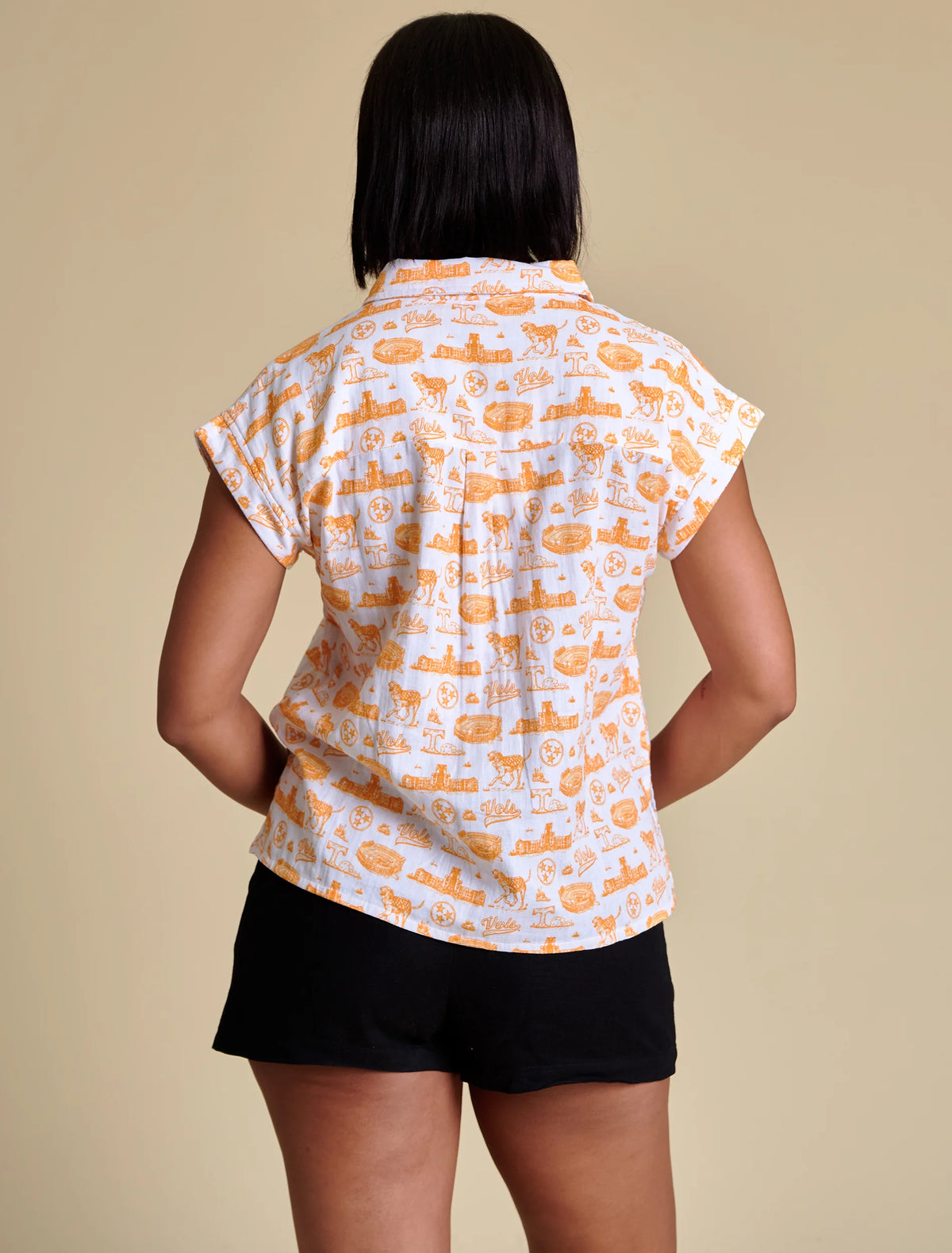 stewart simmons Tennessee Team Toile Top in orange white