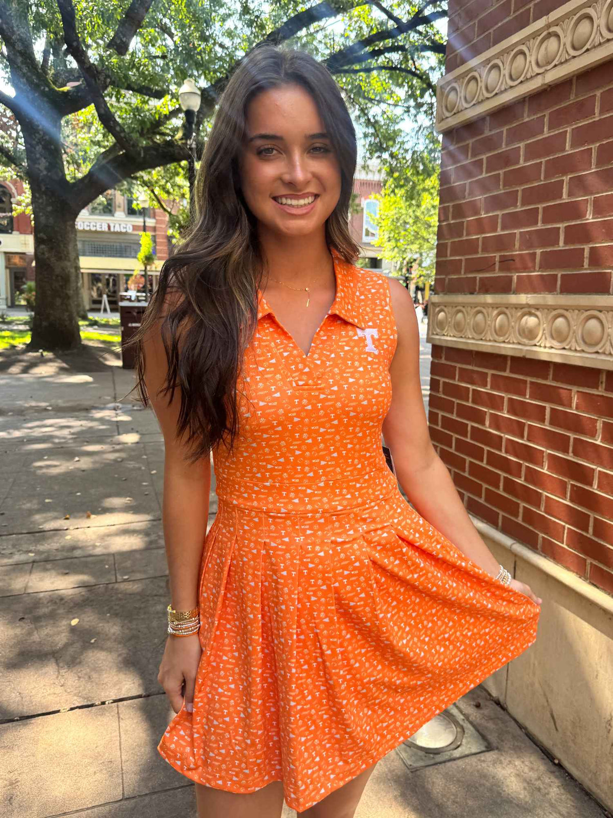 Stuart Simmons Tennessee The League Pleated Tennis Dress