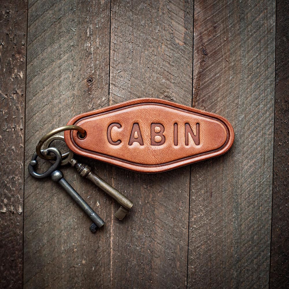 Sugarhouse Leather Motel Style Leather Keychain Cabin