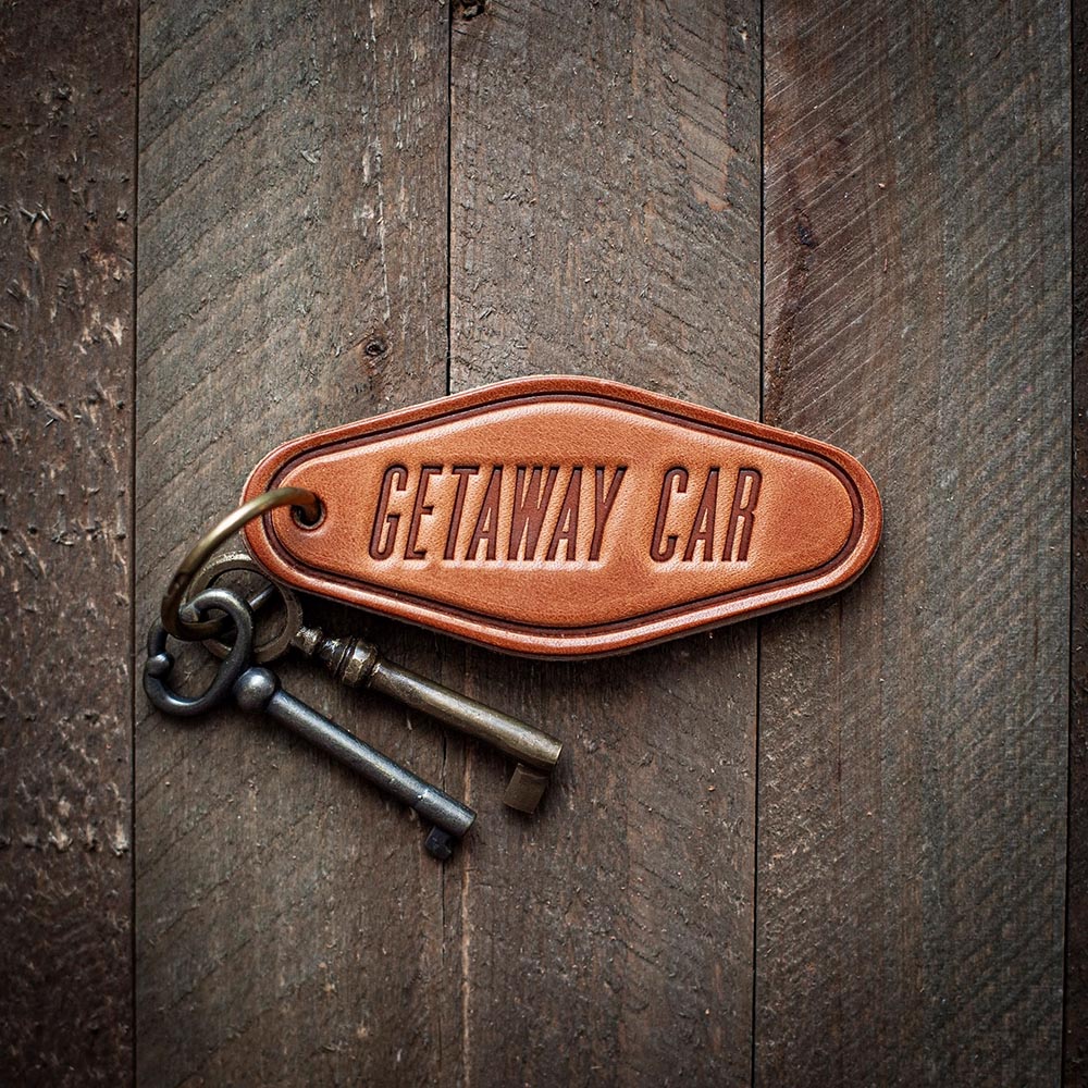 Sugarhouse Leather Motel Style Leather Keychain Getaway Car