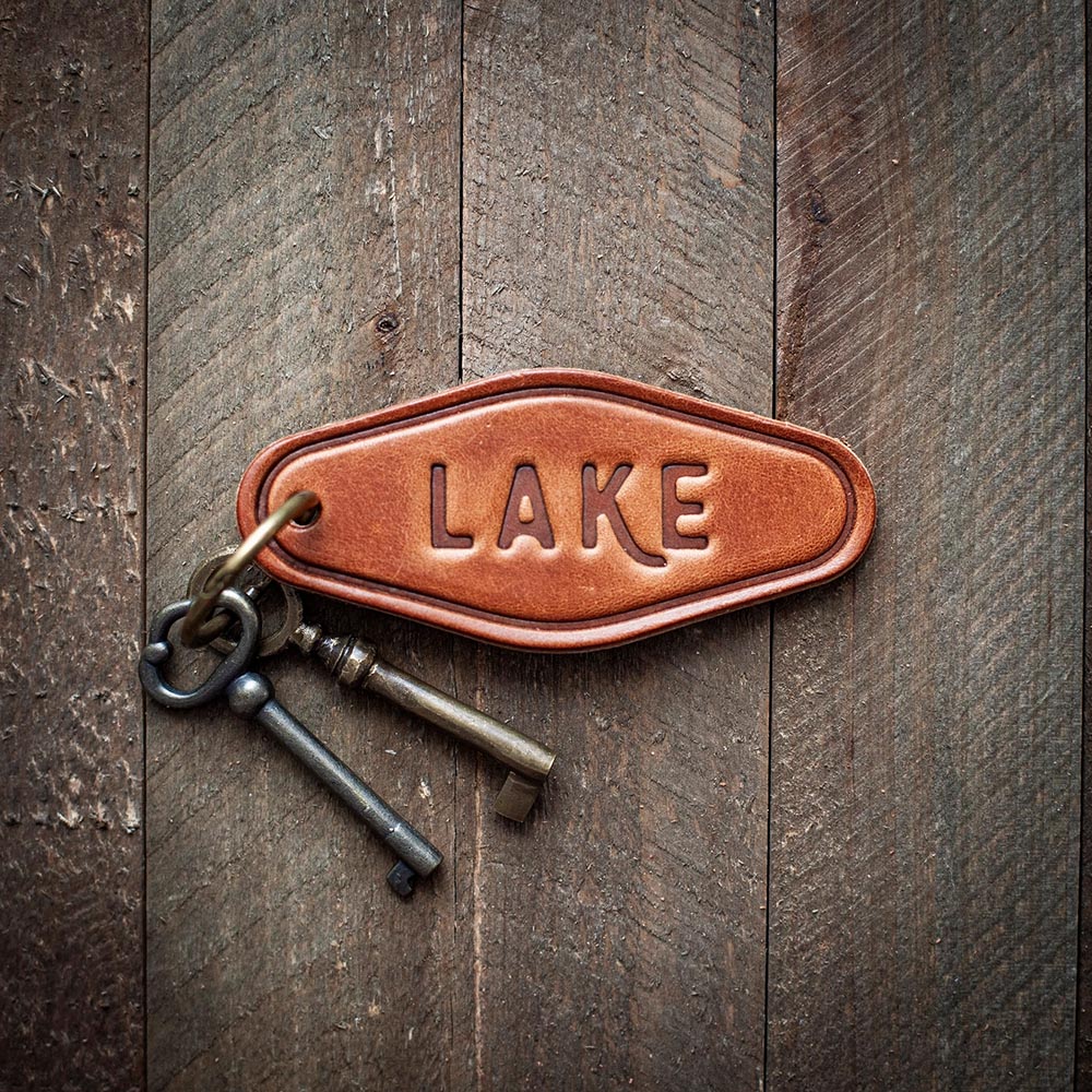 Sugarhouse Leather Motel Style Leather Keychain Lake