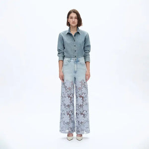 Starlight Bloom Wide Leg Jeans