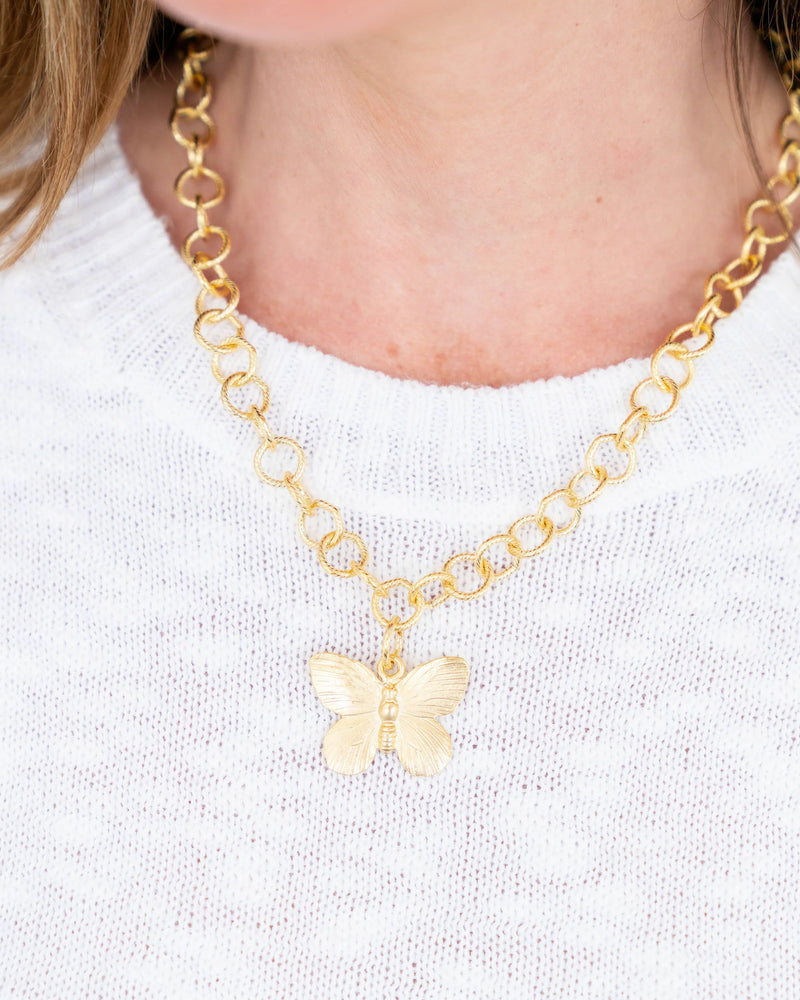 Susan Shaw 16" Butterfly Pendant Chain Necklace