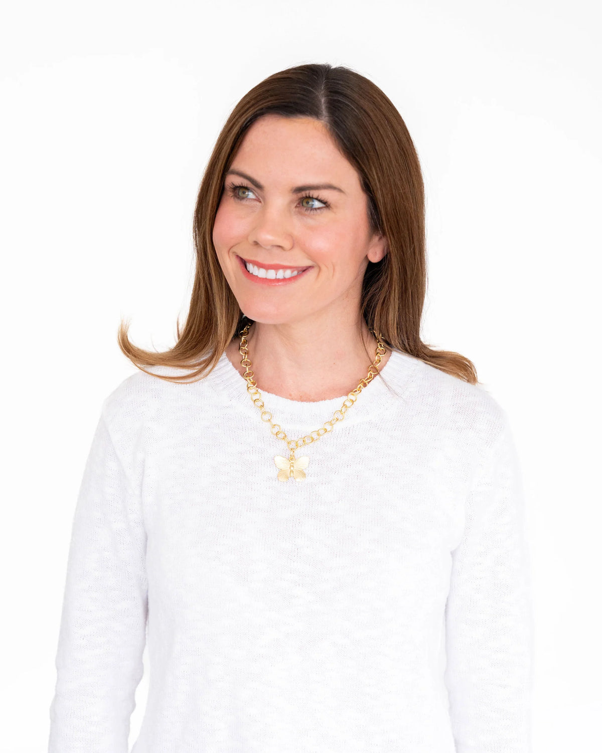 Susan Shaw 16" Butterfly Pendant Chain Necklace
