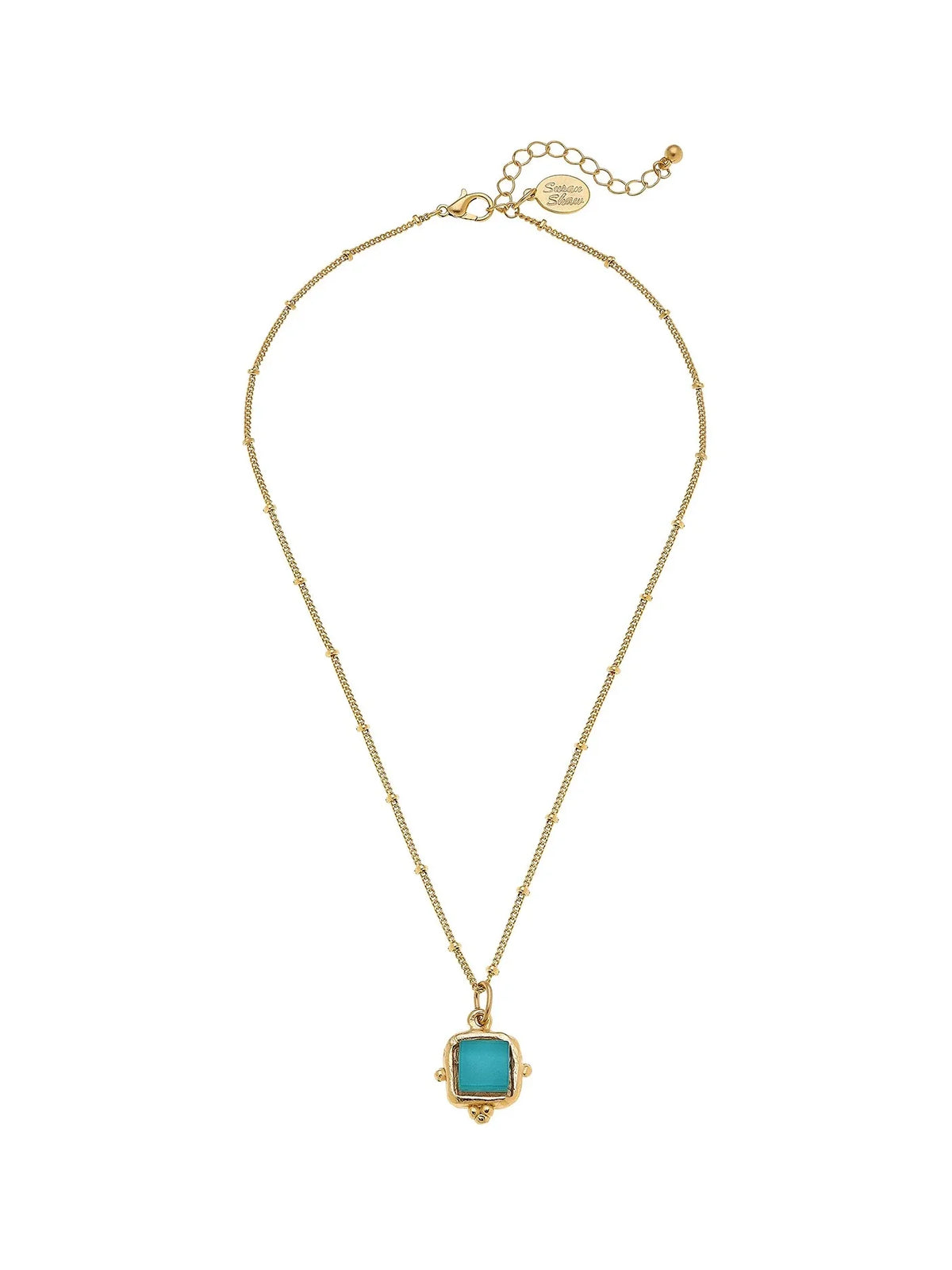 Susan Shaw Charlotte Dainty Necklace - Riviera Teal