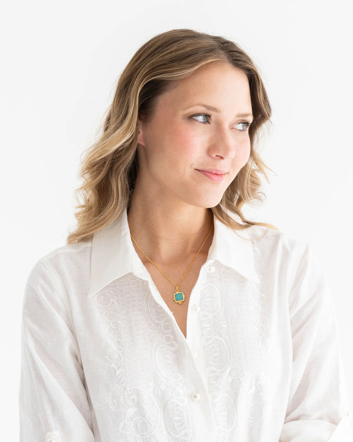 Susan Shaw Charlotte Dainty Necklace - Riviera Teal